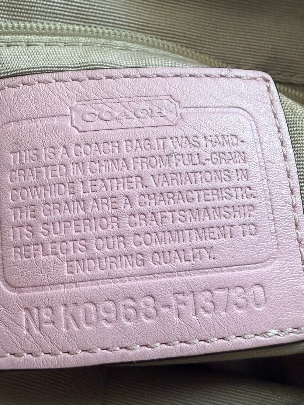 Vintage Coach Soho Blush Pink Smooth Leather Shoulder Bag Purse F13730